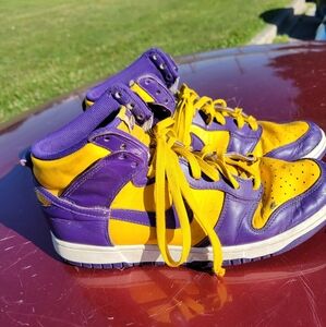 Nike dunks shoes lakers men's size 10